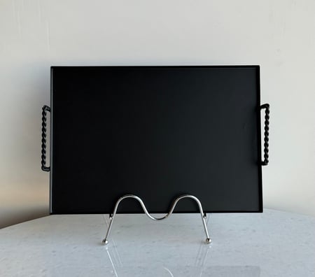 صينية حديد مستطيل أسود