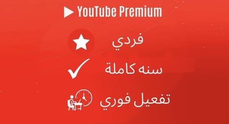 ‎اشتراك يوتيوب بريميوم فردي سنة