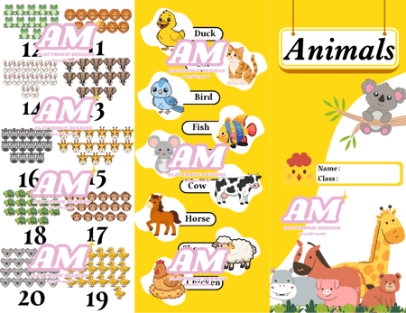 مطوية Animals أولى إبتدائي