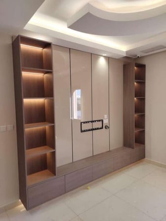 مكتبة وأرفف تلفاز مع استخدام بديل الشيبورد ( السعر للمتر الواحد )