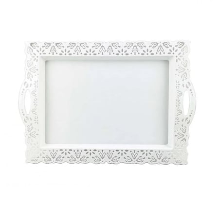 صينية تقديم بلاستيك ابيض