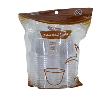 فناجين قهوة بلاستيك شفافة 2 انز - 36 فنجان