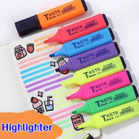 هايلايتر - مجموعة من 8 قطع من أقلام التلوين الباستيل، أقلام تحديد