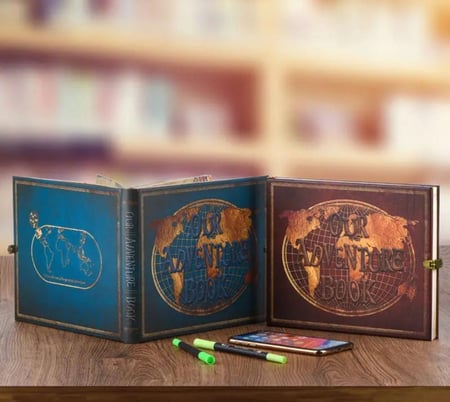 مجلد مغامراتك في رحلة حياتك / أنيق و مميز جدا مستوحى من الطراز القديم الكلاسيكي المميز و النادر … بحجم كبير للاحتفاظ بجميع ذكريات السفر و رحلاتك