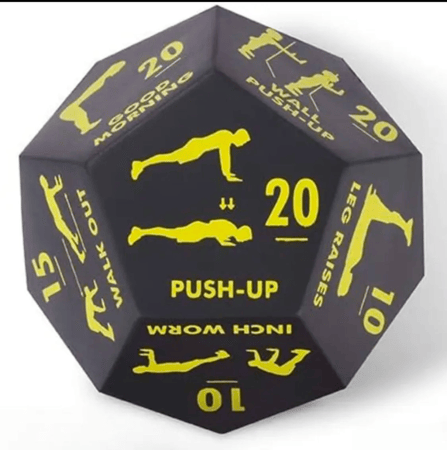 كرة  تحديات التمارين الرياضية - لخلق جو من الحماس و التحفيز- ارمي الكرة و نفذ التمرين الظاهر لك بعد استقرار الكرة  وثباتها / محفزة  جدا للعب و التحديات مع المجموعات و أيضا داخل كلاسات الرياضة / لها ألوان رائعة برسومات مجسدة لأنشطة رياضية