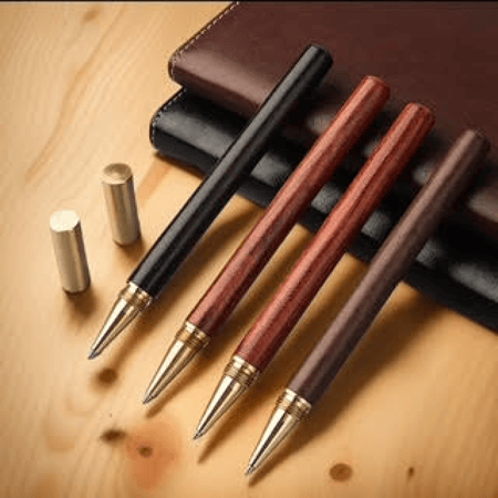 قلم كلاسيكي جاف من الخشب - أنيق وبألوان كلاسيكية  عتيقة - اللون الخارجي للقلم (خشبي)