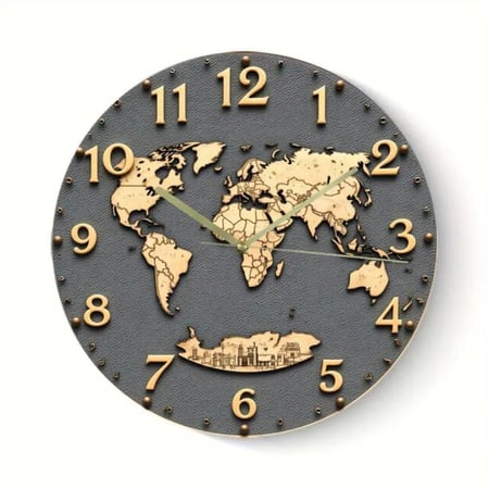 ساعة حائط دائرية للمكاتب - عصرية بسيطة - ساعة تناظرية صامتة بدون تكتكة، تعمل بالبطارية -قطر 20 سم ( البطاريات غير مرفقة)