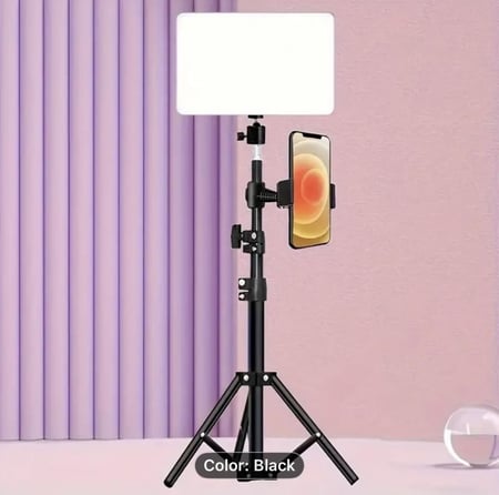 إضاءة احترافية مع حامل جوال – مثالية للتصوير والبث المباشر