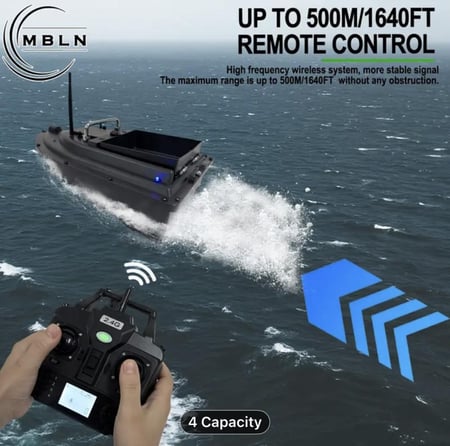 ‎ قارب صيد وارساليات الطعم الذكي بالتحكم عن بعد بنظام تحديد المواقع GPS - D16B مع حقيبة