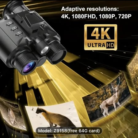 ‎دربيل ليلي احترافي 4K Z9158: رؤية ليلية فائقة مع كشاف تكتيكي دربيل ليلي