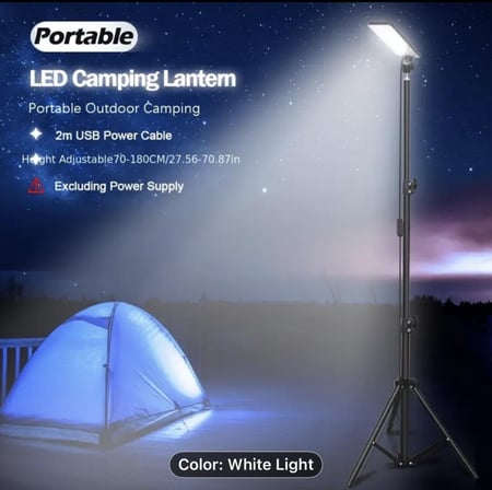 مصباح إضاءة LED محمول بقاعدة ثلاثية قابلة للتعديل – إضاءة قوية في أي مكان