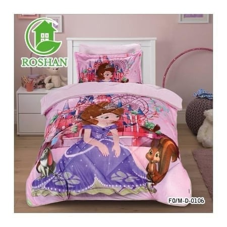 مفرش اطفال وجه مخمل وجه فرو 4 قطع.. عروب 2