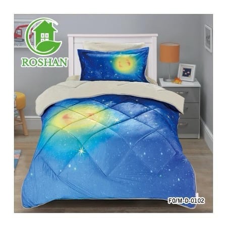 مفرش اطفال وجه مخمل وجه فرو 4 قطع.. عروب 2