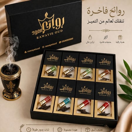 توزيعات مسك ومخلط دهن العود ربع توله وكسره عود التايقر عدد 20 حبه او 40 حبه