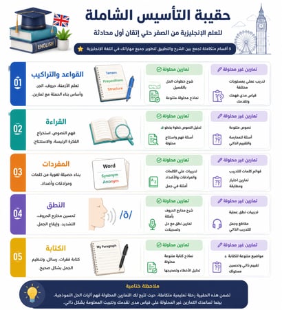 حقيبة التأسيس الشاملة لتعلم اللغة الإنجليزية