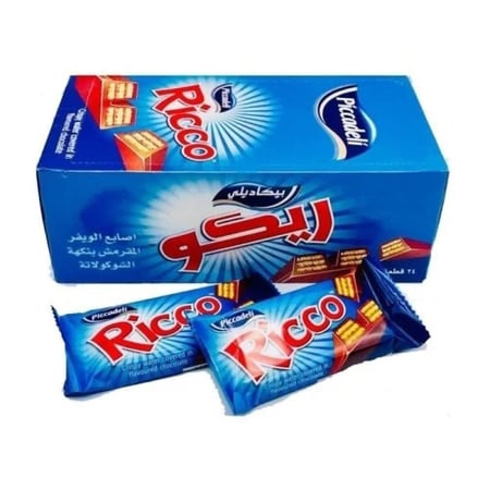 ريكو اصابع الويفر المقرمش بنكهة الشوكولاتة 24 قطعه