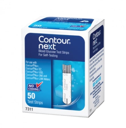 شرائط فحص السكر كونتور نيكست – Contour Next Glucose Test Strips 50 قطعة