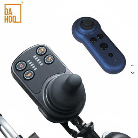 كرسي متحرك كهربائي محمول خفيف الوزن من داهاو الصينية، قابل للطي، مصنوع من الألومنيوم، بسرعة 6 كم/ساعة وبطارية ليثيوم 6 أمبير ساعة للمسنين وزن الكرسي 17 كيلو سهل في الطي