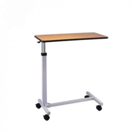 طاولة طعام طبية خشبية للمرضى وكبار السن بعجلات