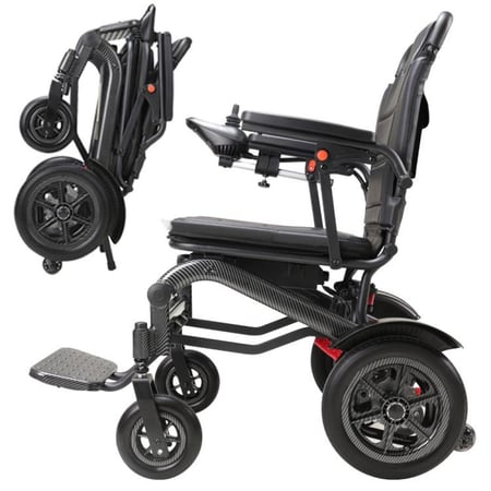 كرسي كهربائي متنقل قابل للطي خفيف 23 كجم ببطارية ليثيوم  يتحمل وزن حتى 120كجم