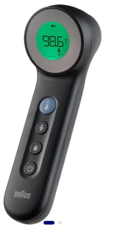 جهاز ترمومتر قياس الحرارة براون عن طريق الجبهه
