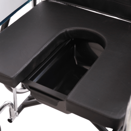 كرسي متحرك طبي بفتحة حمام قابل للإرجاع 180° موديل KY608GC-51 لكبار السن والمرضى