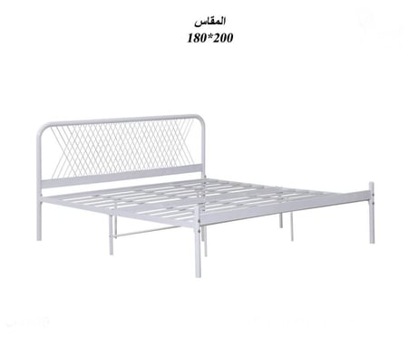 سرير معدني أبيض