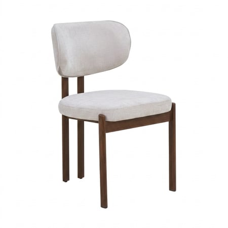 كرسي طعام "إيفا" – تصميم مودرن بظهر منحني وأرجل خشبية صلبة