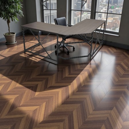 طاولة مكتب /قيمنق زاويه خشب ميلامين بقواعد معدنيه