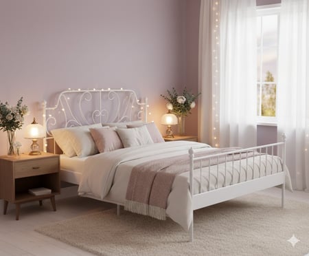 سرير حديد أبيض 180\200سم
