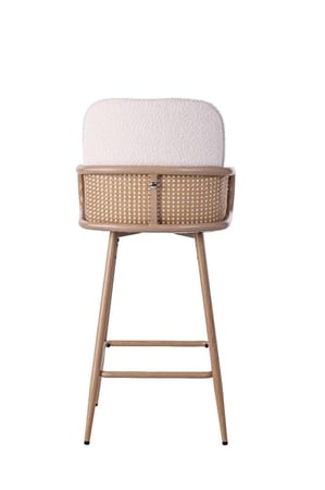 كرسي بار راتان وقماش بوكليه