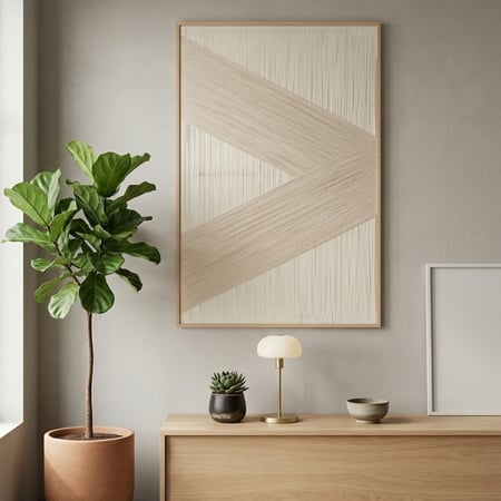 لوحة جدارية – تصميم هندسي بتدرجات البيج والكريمي