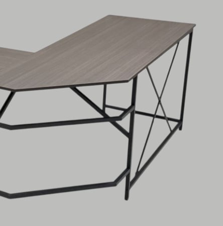 طاولة مكتب /قيمنق زاويه خشب ميلامين بقواعد معدنيه