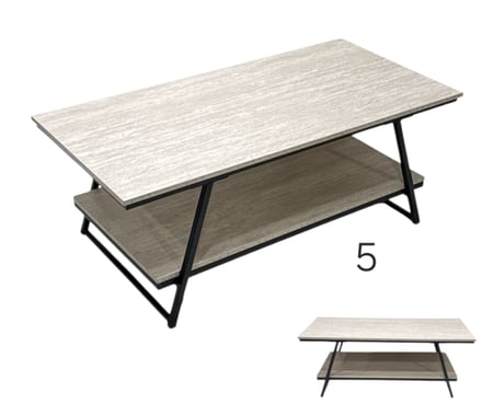 طاولة قهوة مودرن دورين بسطح خشب