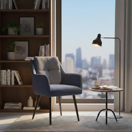 كرسي مخمل مع مسند ذراعيين