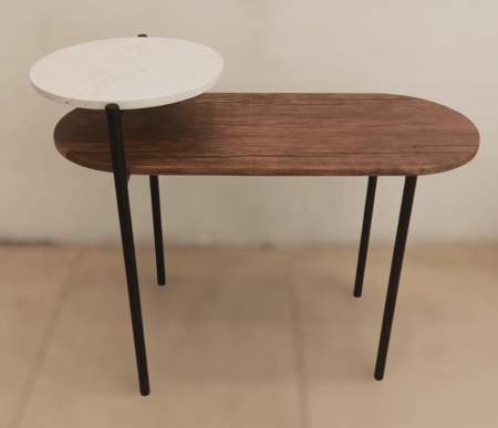 طاولة خدمه رخام مع خشب مزدوجة