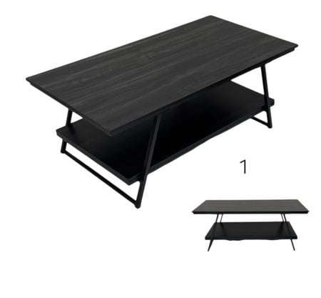 طاولة قهوة مودرن دورين بسطح خشب