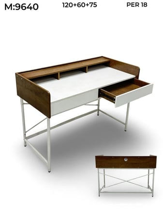 مكتب منزلي خشبي بأرجل معدنيه