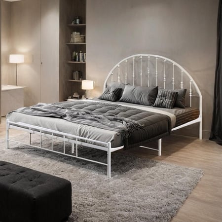 سرير أبيض هيكل معدني 180/200