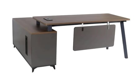 مكتب  زاويه L مع ادراج بقفل