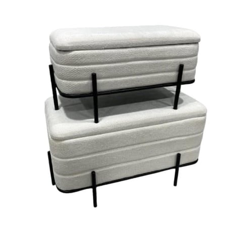 طقم 2بوف بأرجل معدن سوداء مودرن