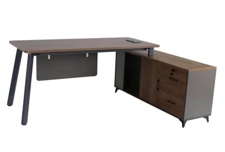 مكتب  زاويه L مع ادراج بقفل