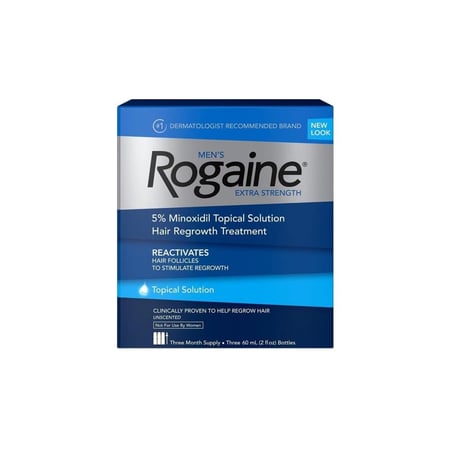 محلول علاج تساقط الشعر 5% مينوكسيديل قوة مضاعفة 3 عبوات من روجين ROGAINE