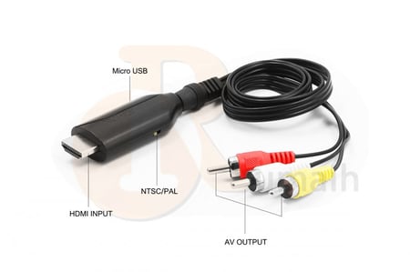 كيبل محول من HDMI الى 3 الوان AV
