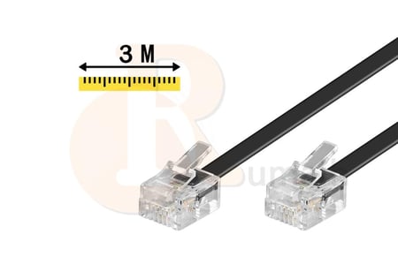كيبل تليفون ارضي لون اسود - 3 متر