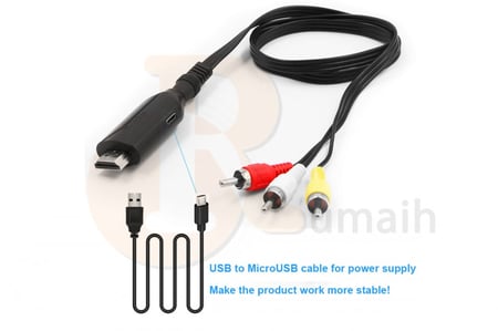 كيبل محول من HDMI الى 3 الوان AV