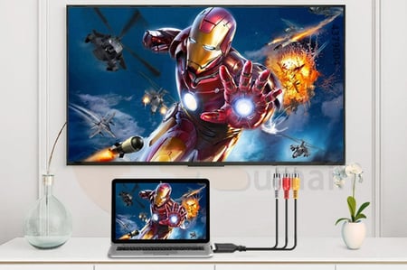 كيبل محول من HDMI الى 3 الوان AV