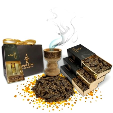 عرض عود تايقر ثلاث وقيات مع مبخر مع مسك-دخون للعطور