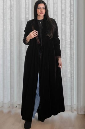 بليزر مخمل مع جوبير فرنسي بني