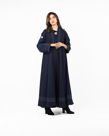 عباية كريب اندونيسي لون كحلي